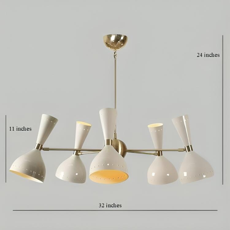 Stilnovo Style DIABOLO Sputnik Chandelier, Mid Century Modern Italian Style 5 Arm 10 Light, Handcrafted Brass Ceiling Light Fixture Art Deco