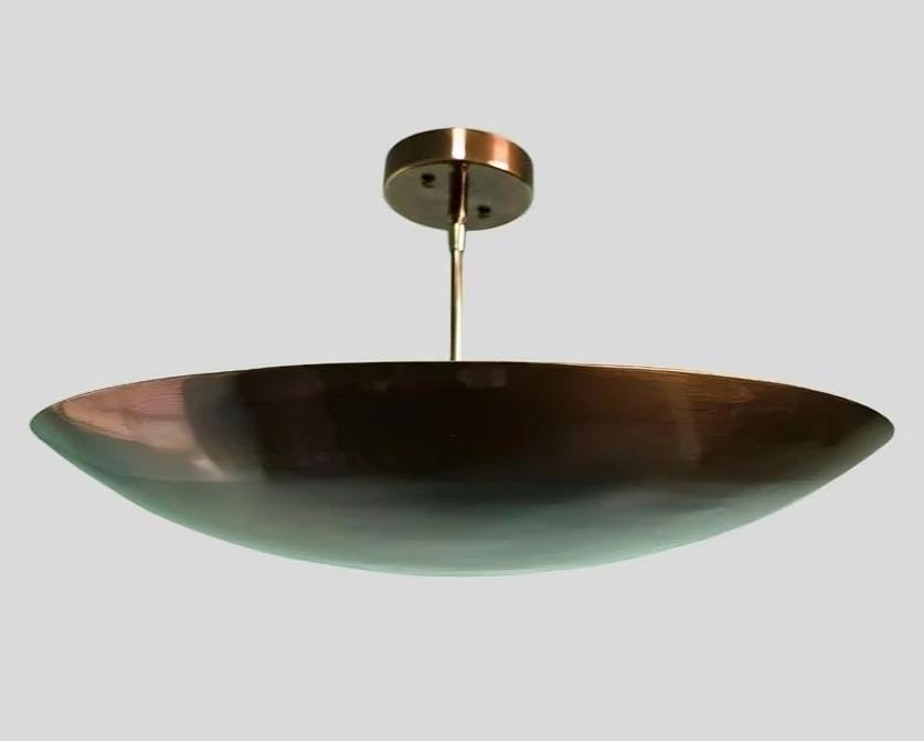 Plain Dome Shade Rey Light Mid Century Modern Brass Sputnik Chandelier, Custom Ceiling Pendant Light Fixture Handcrafted 6 Light Wall Lamp