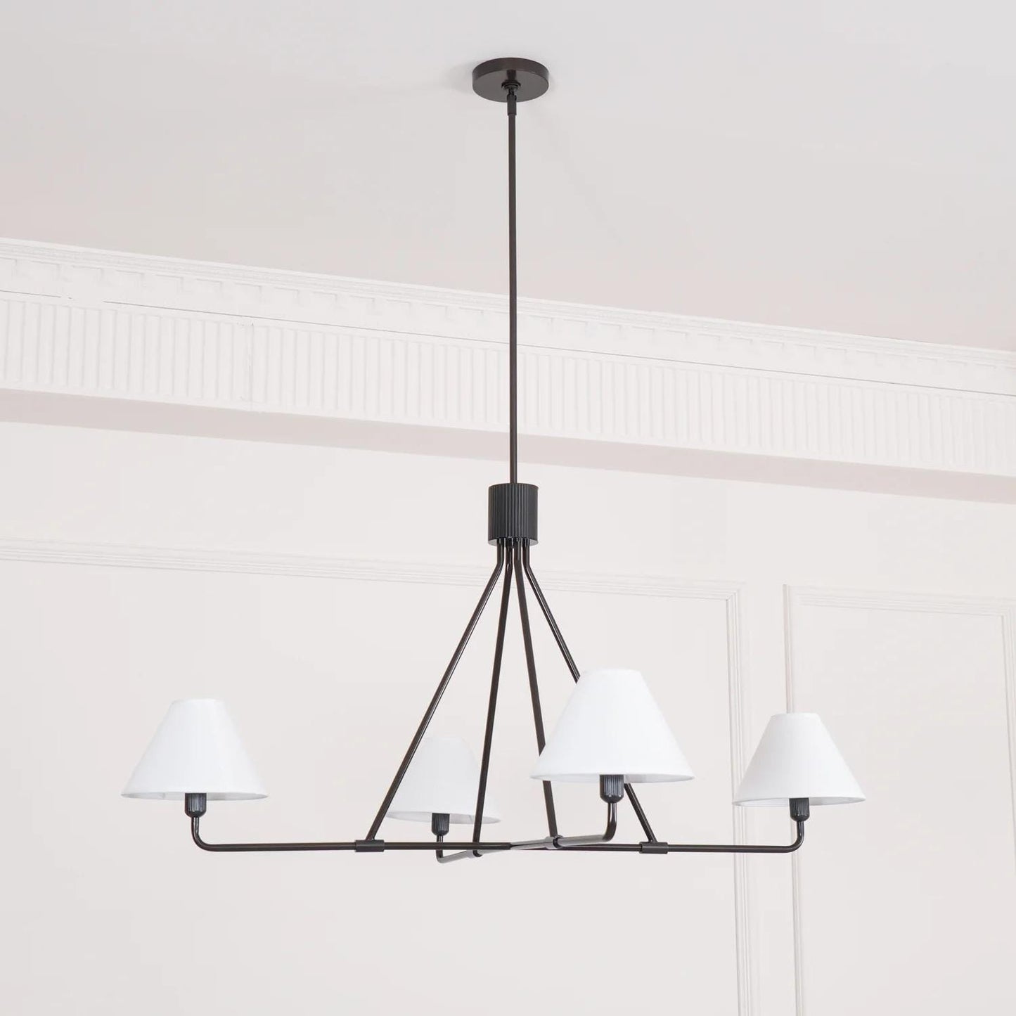 Quarter Linen Shade Kitchen Island Modern Pendant Light, Custom Hanging Ceiling Lamp Home Decor Handmade Brass Ceiling Light Fixture 4 Light