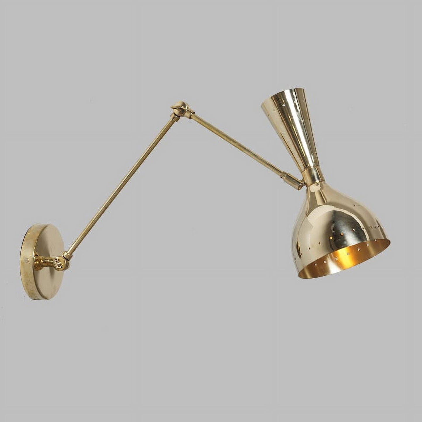 Stilnovo Style Articulated Diabolo Wall Sconce, Mid Century Modern Brass Light Fixture, Handcrafted Industrial Design Reading Wall Lamp