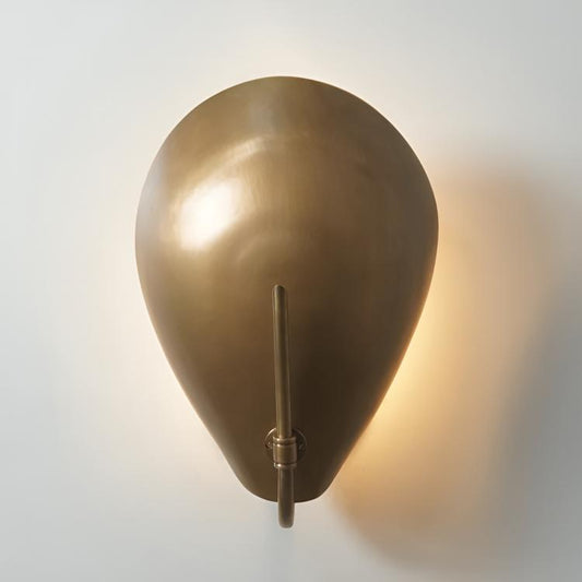 Brass Curved Petal Shade Wall Lamp, Mid Century Modern Turtle Wall Sconce, Antique Vintage Style Wall Light, Industrial Style Light Fixture