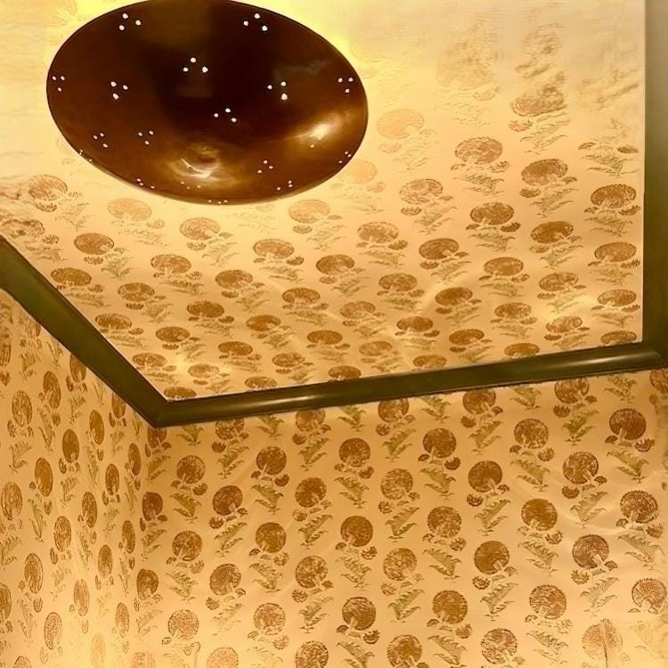 Perforated Dome Semi-Flush Mount Rey Chandelier, Tynell Style Inspired Ceiling Pendant Light, Mid Century Modern 6 Light Brass Light Fixture