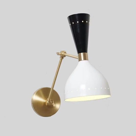 Stilnovo Style Articulated Diabolo Wall Sconce, Mid Century Modern Brass Light Fixture, Handmade Industrial Design Reading Wall Lamp