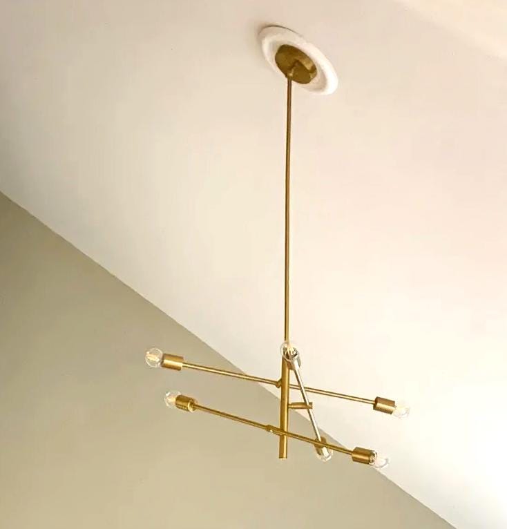 Sloped Ceiling Adapter for Chandeliers Pendant Lights Brass Chandelier, Adjustable Swivel Pendant Light Adapter For Sloped Ceiling