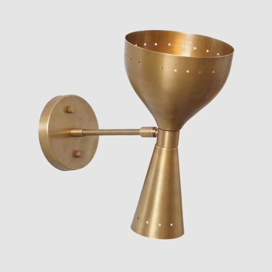 Mid Century Modern Diabolo Wall Sconce, Handcrafted Raw Brass Stilnovo Style Wall Light Lamp, Adjustable Bedside Reading Light