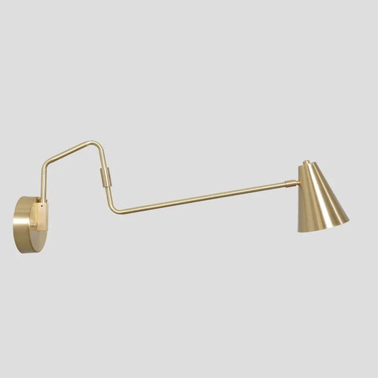 Adjustable Single Arm Mid-Century Modern Brass Stilnovo Style Wall Sconce Lamp, Antique Look, Industrial Design, Luxury Light, Reading Lamp