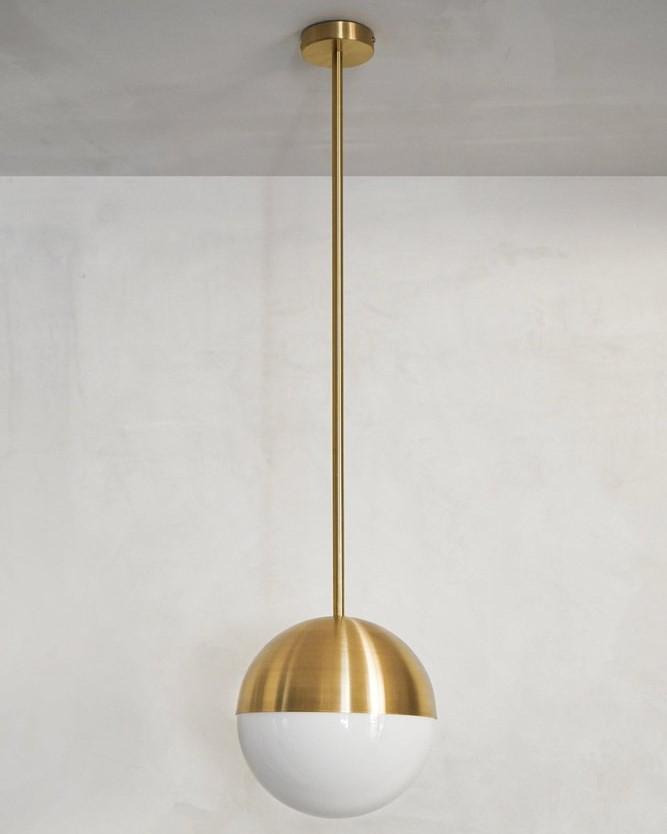 Mid Century Modern Pendant Light, Glass Globe Ceiling Lamp, Handcrafted Chandelier Brass Lighting, Modern Glass Ceiling Light Fixture