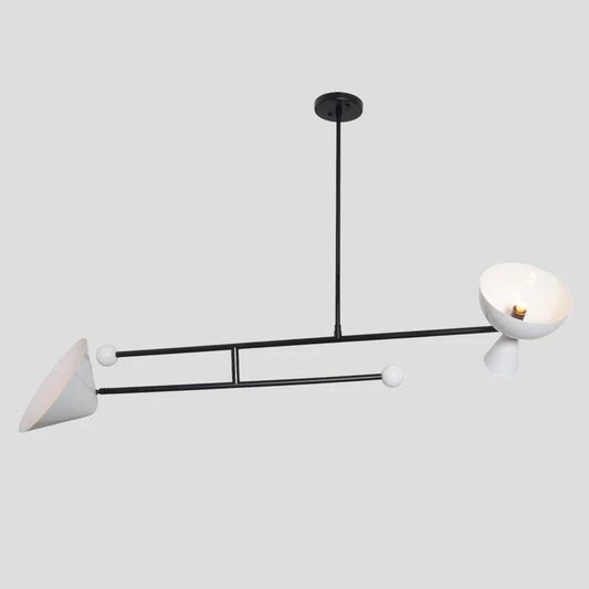 Two Light Counterweight Stilnovo Style Lamp, Mid Century Modern Counterbalance Pendant Light, Handcrafted Ceiling Light Fixture Home Decor