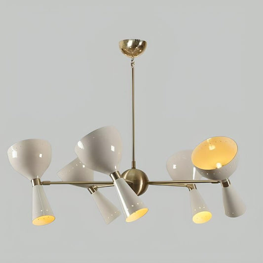 Stilnovo Style DIABOLO Sputnik Chandelier, Mid Century Modern Italian Style 5 Arm 10 Light, Handcrafted Brass Ceiling Light Fixture Art Deco