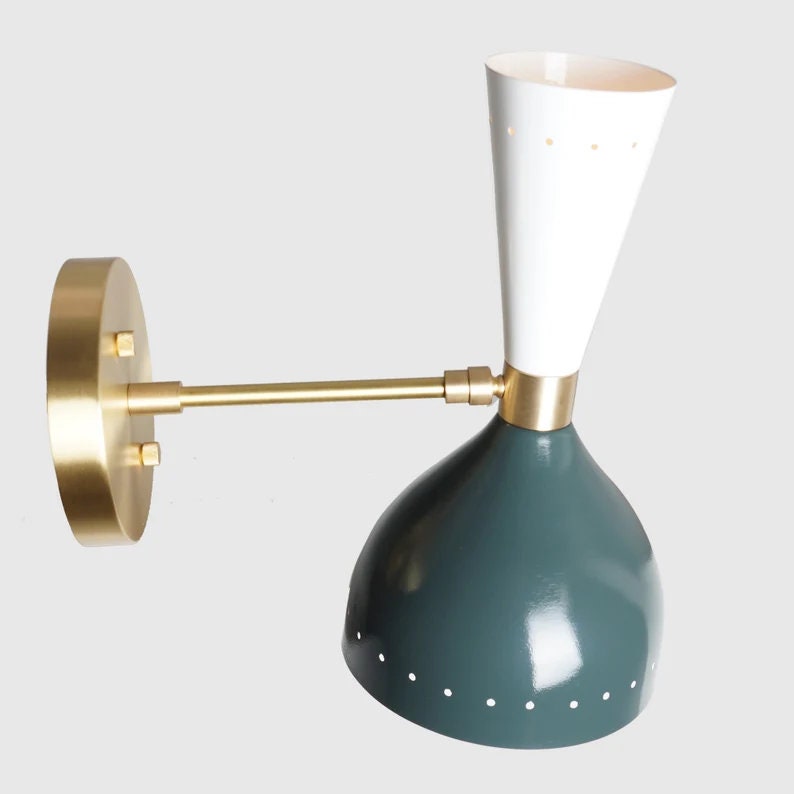 Mid Century Modern Diabolo Wall Sconce, Handcrafted Brass Stilnovo Style Inspired Modern Wall Light, Adjustable Bedside Reading Lamp