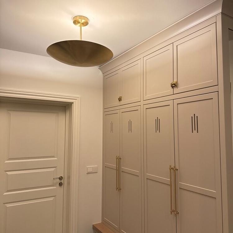 Plain Dome Shade Rey Light Mid Century Modern Brass Sputnik Chandelier, Custom Ceiling Pendant Light Fixture Handcrafted 6 Light Wall Lamp