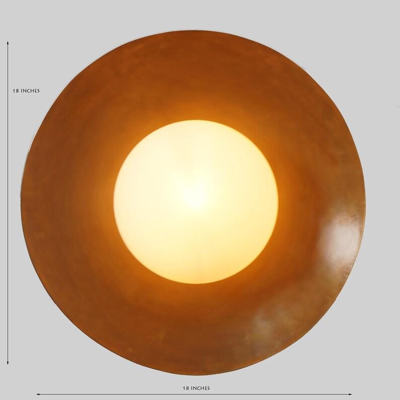 Large Single Opal Shape Globe Brass Wall Sconce, Mid Century Style Brass Wall Lamp Globe Shade Wall Lamp, Handcrafted Vintage Wall Sconce