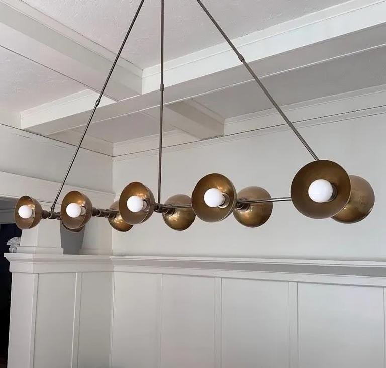 Mid Century Modern 10 Lights Italian Sputnik Chandelier, Stilnovo Style Ceiling Pendant Light, Industrial Light Fixture Home Decor Lighting