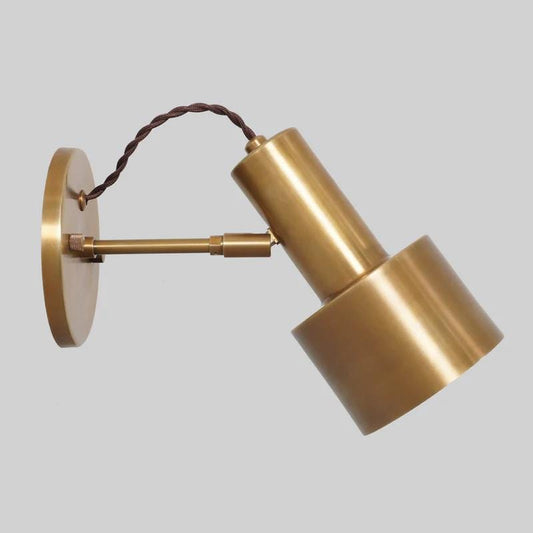 Mid Century Modern Brass Wall Sconce, Minimalist Adjustable Articulate Industrial Task Light, Handmade Vintage Inspired Bedside Accent Lamp