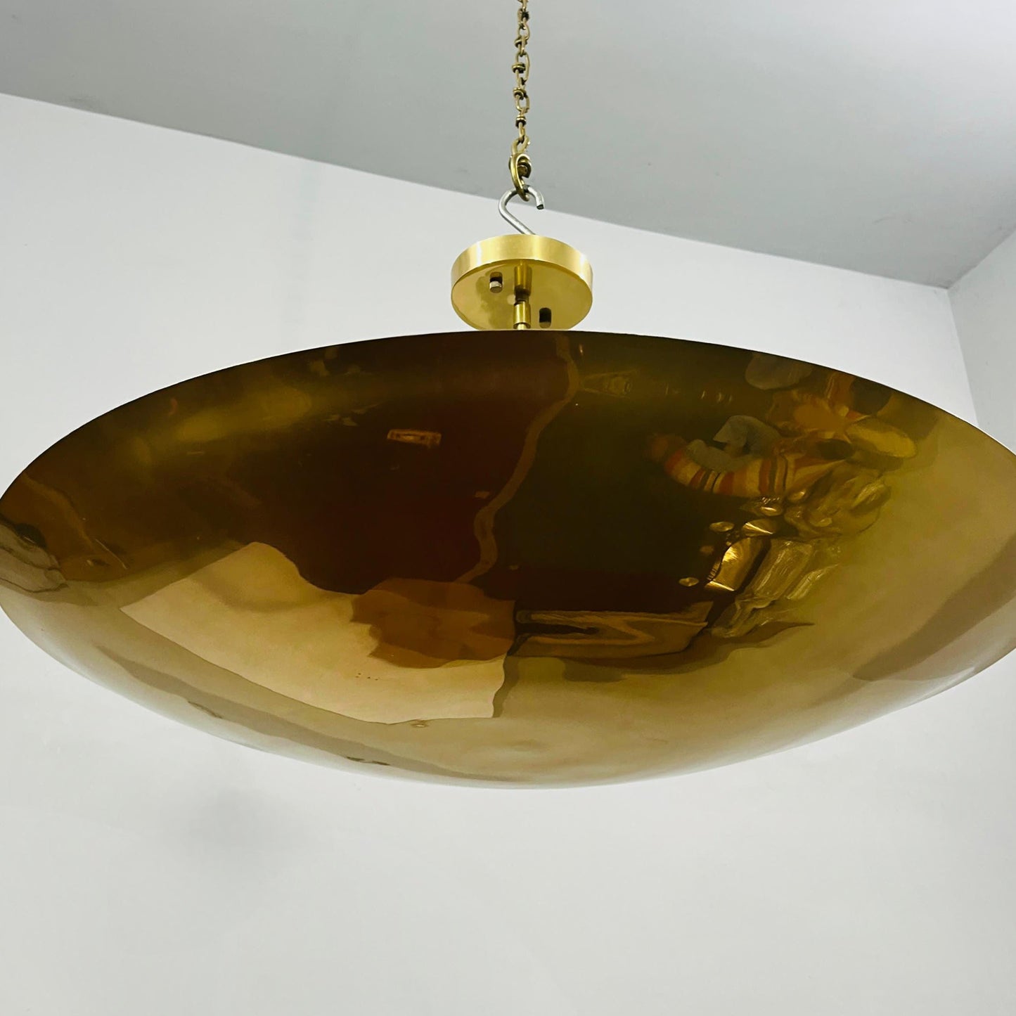 Plain Dome Shade Rey Light Mid Century Modern Brass Sputnik Chandelier, Custom Ceiling Pendant Light Fixture Handcrafted 6 Light Wall Lamp