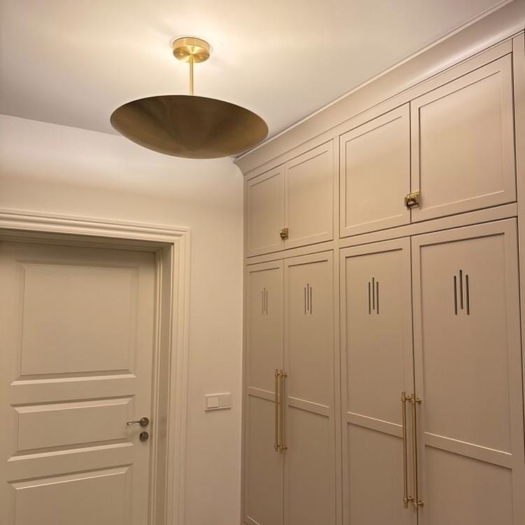 Dome Shade Rey Light Inspired Mid Century Modern Brass Sputnik Chandelier, Custom Ceiling Pendant Light Fixture Handmade 6 Light Wall Lamp