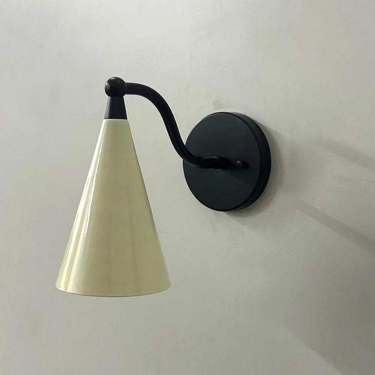 Brass Enamel Conical Shade Wall Sconce, Mid Century Modern Industrial Wall Lamp, Handcrafted Custom Antique Light Fixture Home Décor