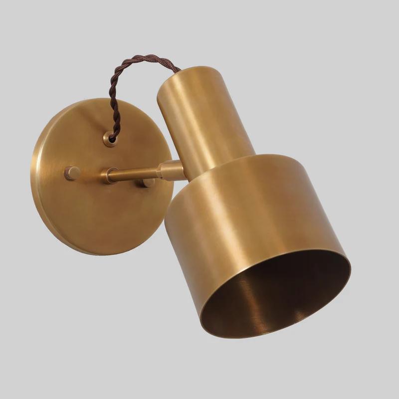Mid Century Modern Brass Wall Sconce, Minimalist Adjustable Articulate Industrial Task Light, Handmade Vintage Inspired Bedside Accent Lamp