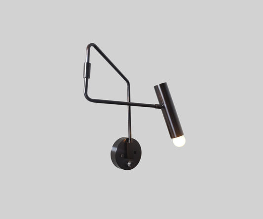 Adjustable Swivel Reading Light Wall Sconce, Contemporary Industrial Design Handcrafted Custom Wall Lamp, Mid Century Modern Brass Light