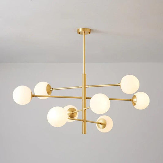 Minimalist Eight Globe Ceiling Lamp Mid Century Modern Sputnik Brass Chandelier Handcrafted Glass Globe Design Pendant Ceiling Light Fixture