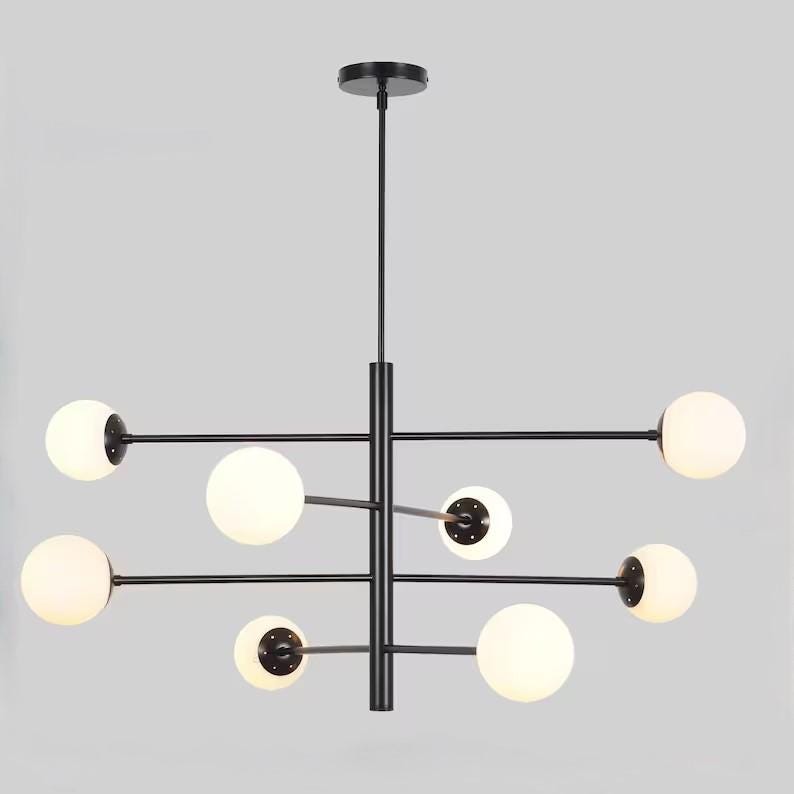 Minimalist Eight Globe Ceiling Lamp Mid Century Modern Sputnik Brass Chandelier Handcrafted Glass Globe Design Pendant Ceiling Light Fixture