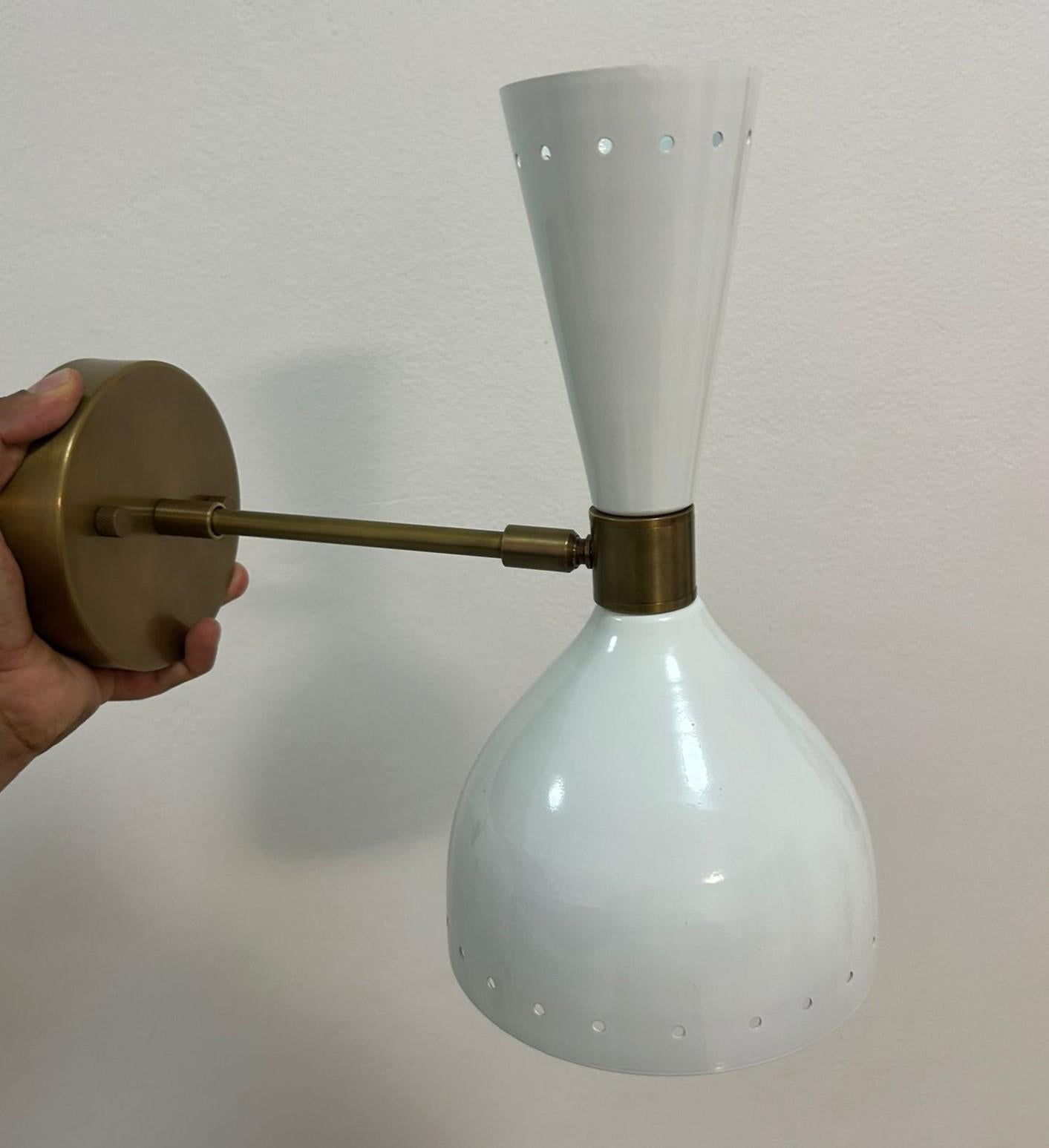Mid Century Modern Diabolo Wall Sconce, Handcrafted Brass Stilnovo Style Inspired Modern Wall Light, Adjustable Bedside Reading Lamp