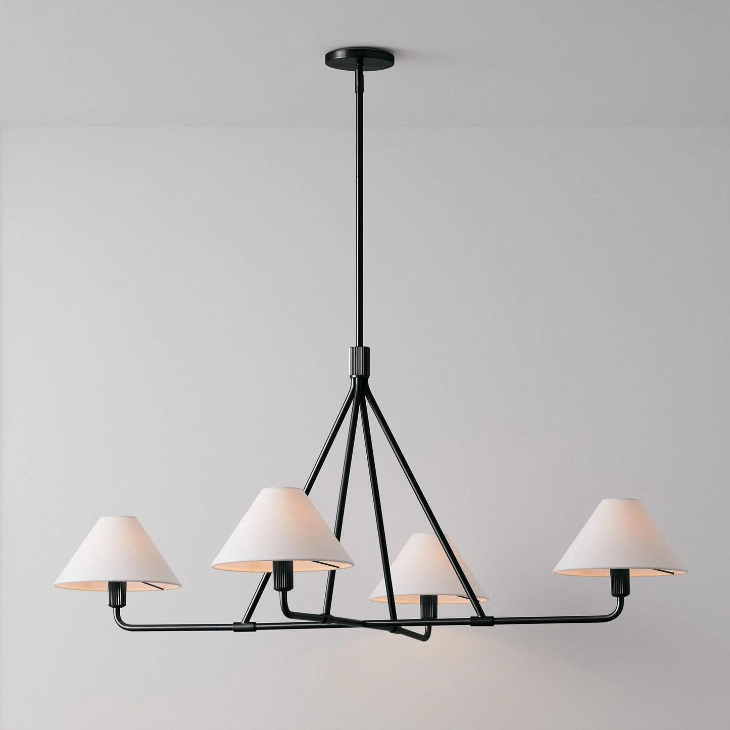 Quarter Linen Shade Kitchen Island Modern Pendant Light, Custom Hanging Ceiling Lamp Home Decor Handmade Brass Ceiling Light Fixture 4 Light