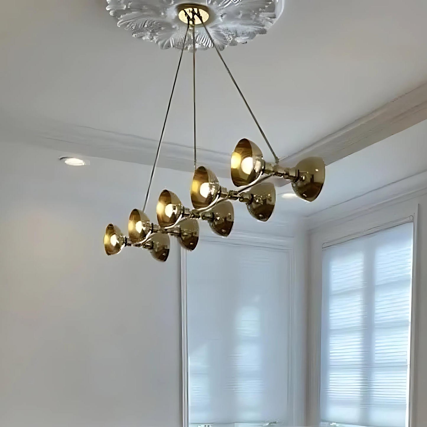 Mid Century Modern 10 Lights Italian Sputnik Chandelier, Stilnovo Style Ceiling Pendant Light, Industrial Light Fixture Home Decor Lighting