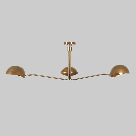 3-Arm Mid Century Brass Sputnik Chandelier, Multi Arm Brass Pendant Light Fixture, Vintage Inspired Luxury Decor Handcrafted Lighting