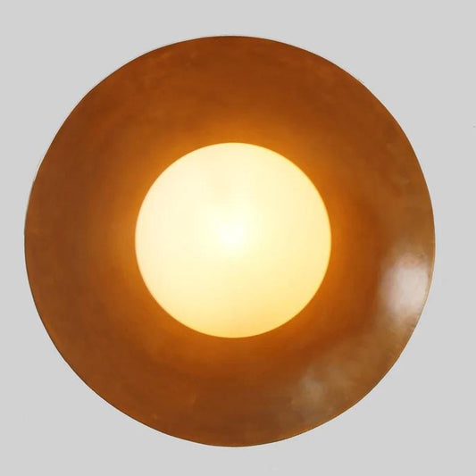 Large Single Opal Shape Globe Brass Wall Sconce, Mid Century Style Brass Wall Lamp Globe Shade Wall Lamp, Handcrafted Vintage Wall Sconce