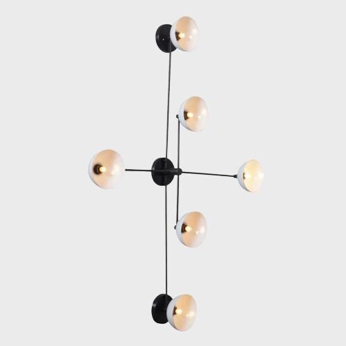 6 Light Half Dome Shade Mid Century Modern Brass Sputnik Chandelier Ceiling Flush Mount Light Fixture Wall Lamp Handcrafted Chandelier