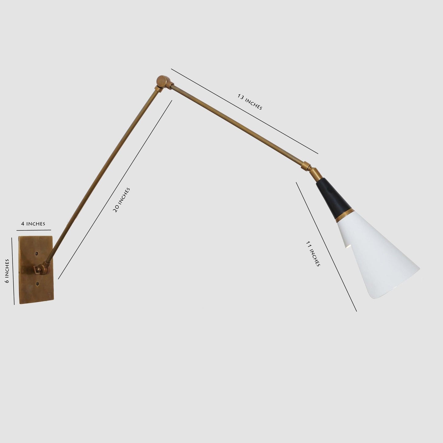 Stilnovo Articulated Adjustable Alska Wall Lamp, Mid-Century Modern Brass Wall Sconce, Handmade Industrial Design Reading Wall Light Fixture