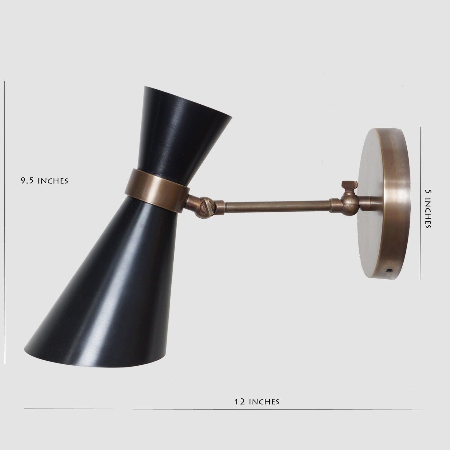 Stilnovo Style Articulated Peggy Wall Lamp, Mid Century Modern Brass Diabolo Wall Sconce, Handmade 1 Light Adjustable Bedside Reading Lamp