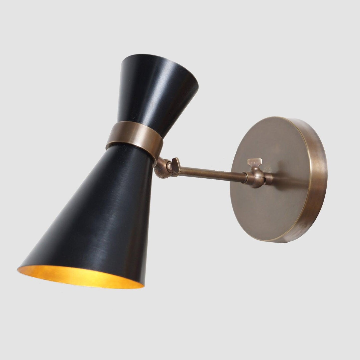 Stilnovo Style Articulated Peggy Wall Lamp, Mid Century Modern Brass Diabolo Wall Sconce, Handmade 1 Light Adjustable Bedside Reading Lamp