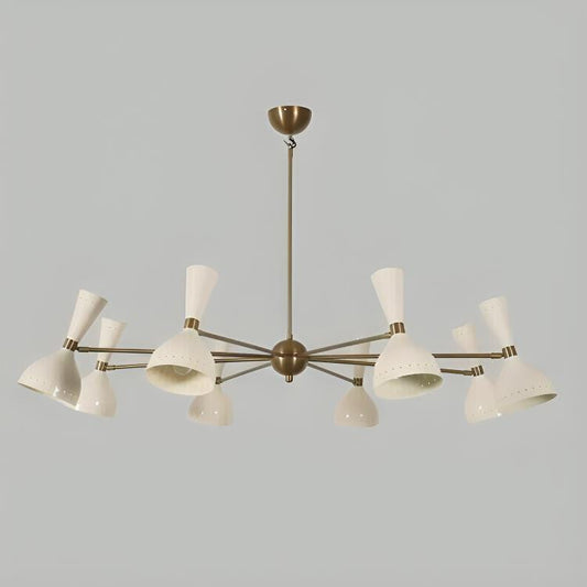 8 Arm 16 Light Stilnovo Style Diabolo Brass Chandelier, Mid Century Modern Italian Style Sputnik Chandelier, Handmade Ceiling Light Fixture