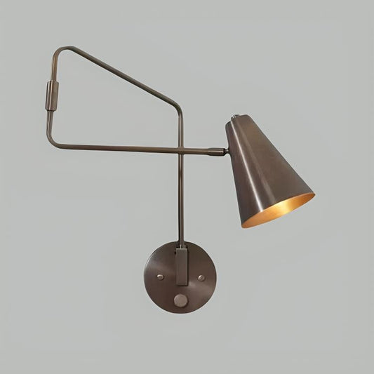 Adjustable Single Arm Brass Wall Sconce, Mid Century Modern Stilnovo Style Brass Wall Lamp, Industrial Design Single Light Reading Lamp