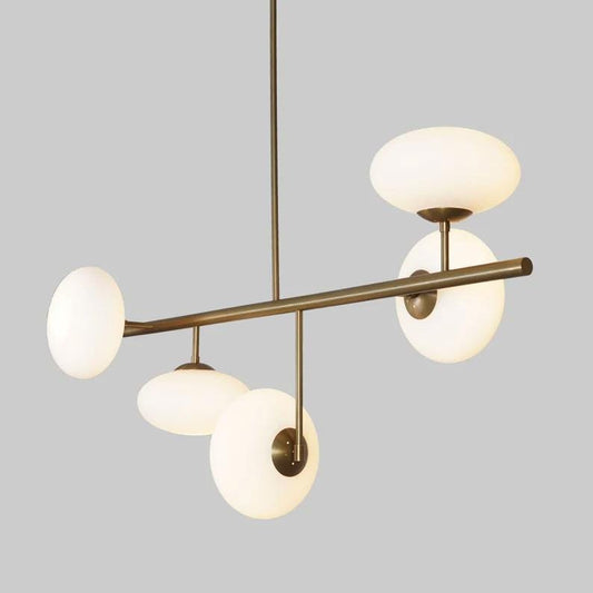 Five Globe Mid Century Modern Sputnik Chandelier, Handcrafted Ceiling Light, Brass Frame Glass Globe Design Pendant Light Fixture