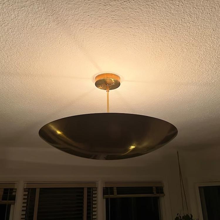 Plain Dome Shade Rey Light Mid Century Modern Brass Sputnik Chandelier, Custom Ceiling Pendant Light Fixture Handcrafted 6 Light Wall Lamp