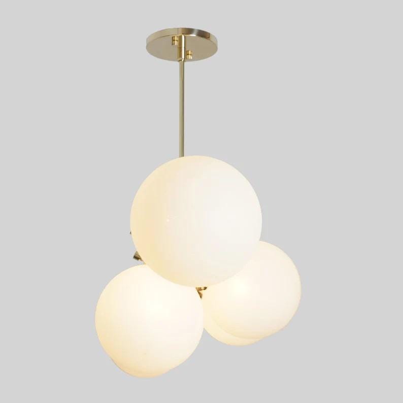 Six Globe Light Mid Century Modern Sputnik Chandelier Brass Ceiling Linear Pendant Light Fixture Handcrafted Chandelier Custom Lighting