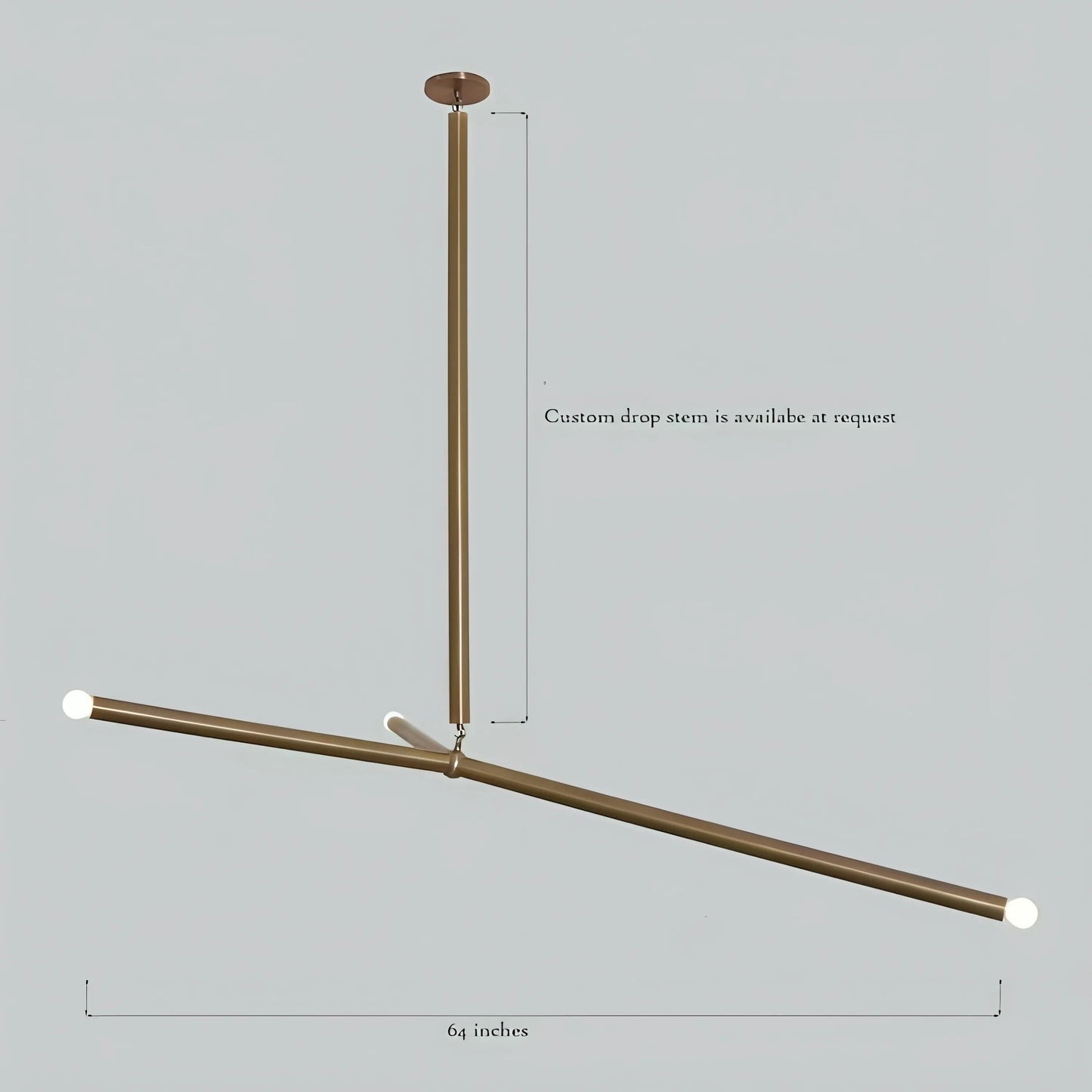 Arrow Shape Slingshot Chandelier, Minimalist Asymmetrical Brass Ceiling Light Fixture, Contemporary Design Hanging Three Arm Statement Lamp