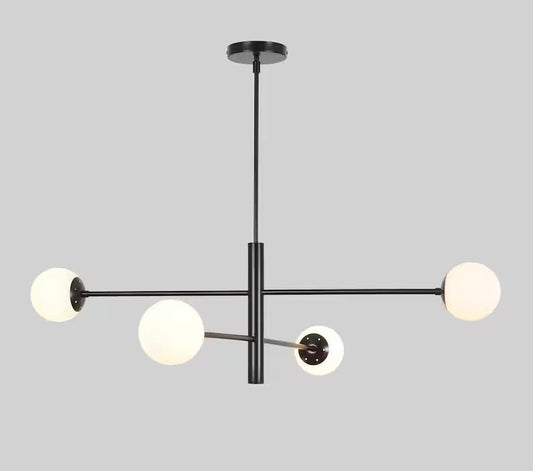 Minimalist Four Globe Ceiling Light Mid Century Modern Sputnik Brass Chandelier Handcrafted Glass Globe Design Pendant Ceiling Light Fixture