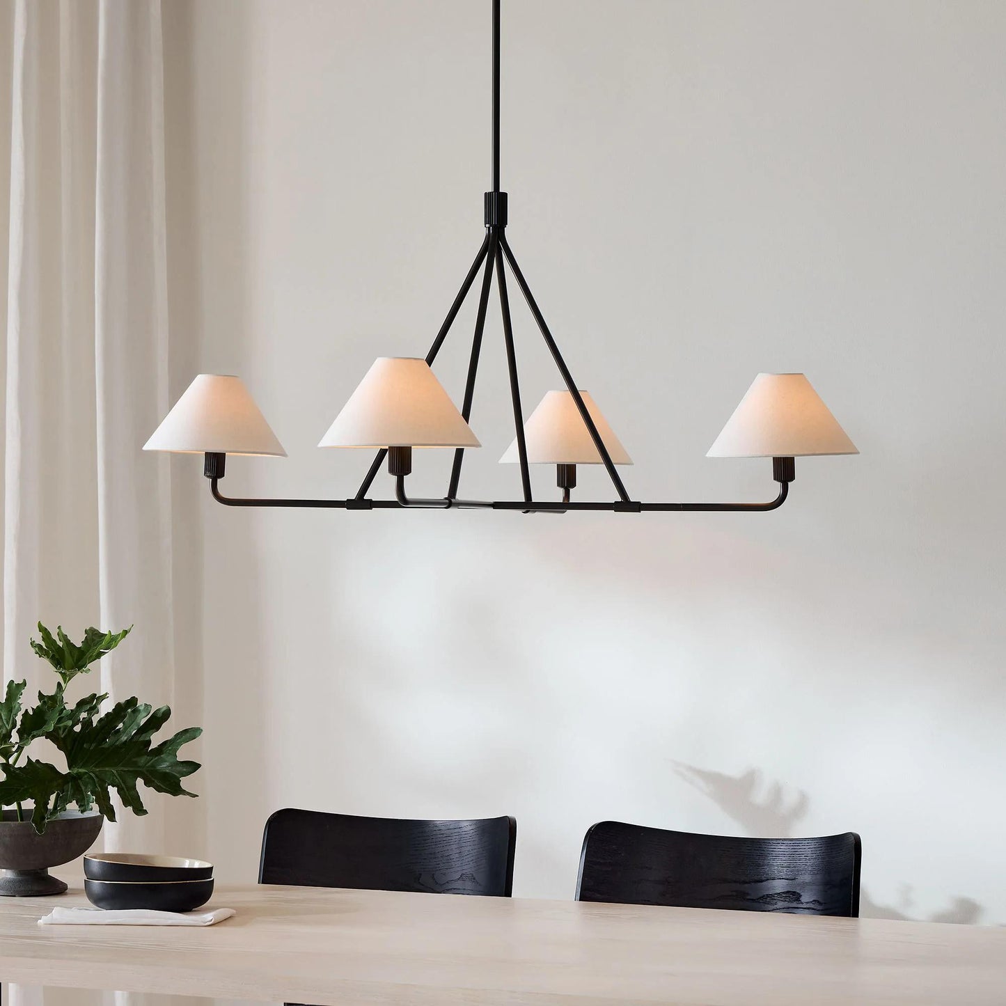 Quarter Linen Shade Kitchen Island Modern Pendant Light, Custom Hanging Ceiling Lamp Home Decor Handmade Brass Ceiling Light Fixture 4 Light