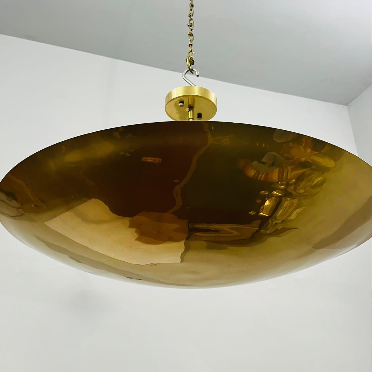 Dome Shape Mid Century Modern Brass Sputnik Rey Chandelier, Handcrafted Semi Flush Mount Ceiling Light Fixture Custom 6 Light Wall Lamp