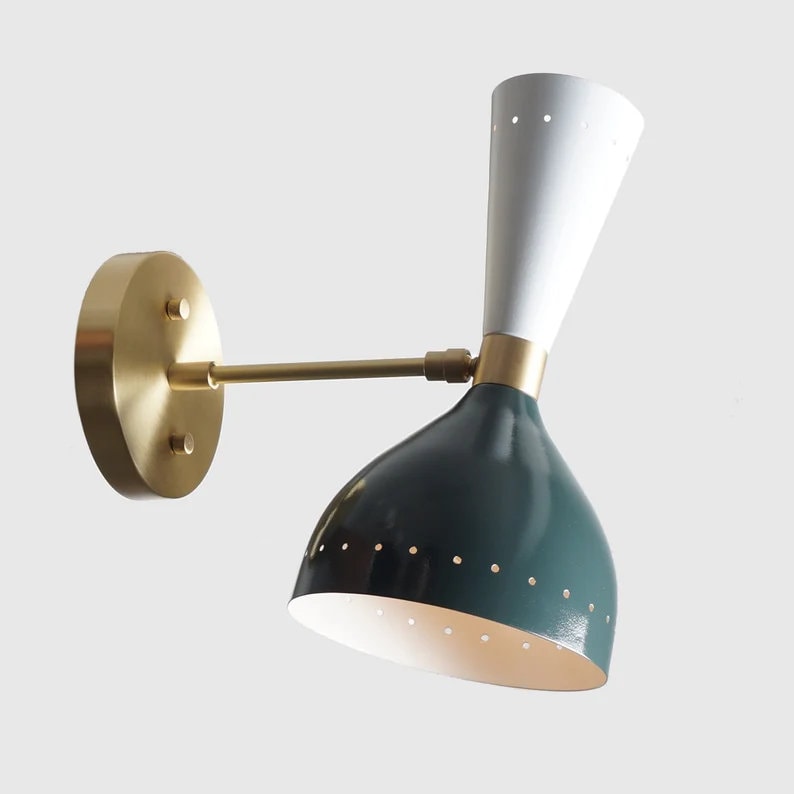 Mid Century Modern Diabolo Wall Sconce, Handcrafted Brass Stilnovo Style Inspired Modern Wall Light, Adjustable Bedside Reading Lamp