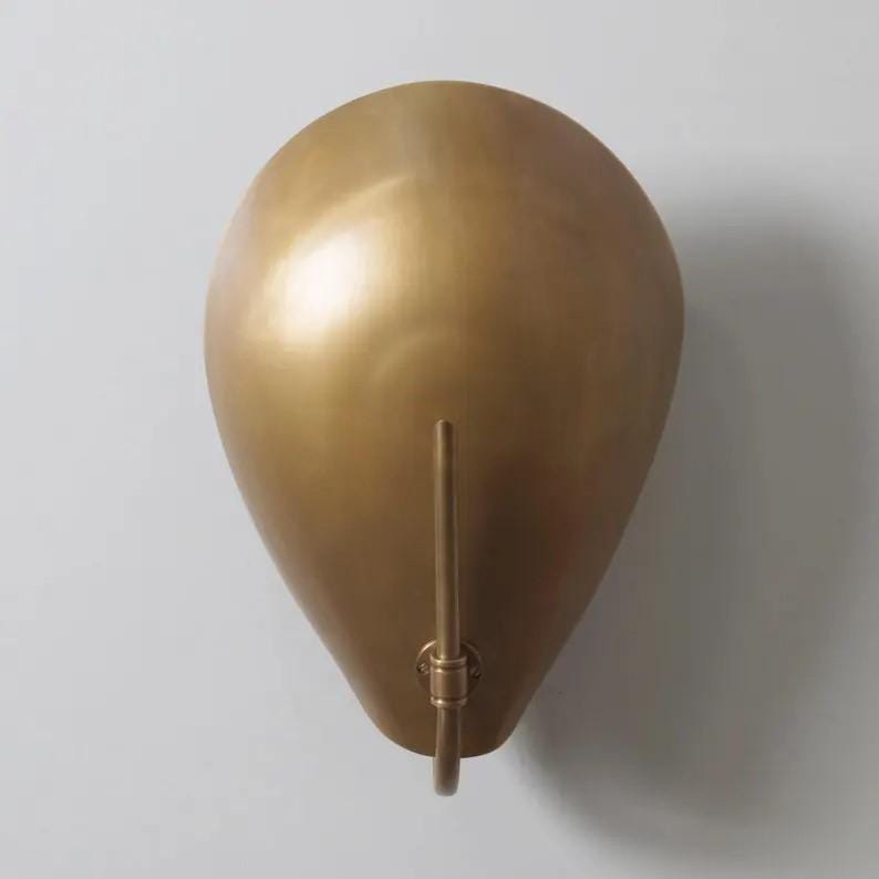 Brass Curved Petal Shade Wall Lamp, Mid Century Modern Turtle Wall Sconce, Antique Vintage Style Wall Light, Industrial Style Light Fixture
