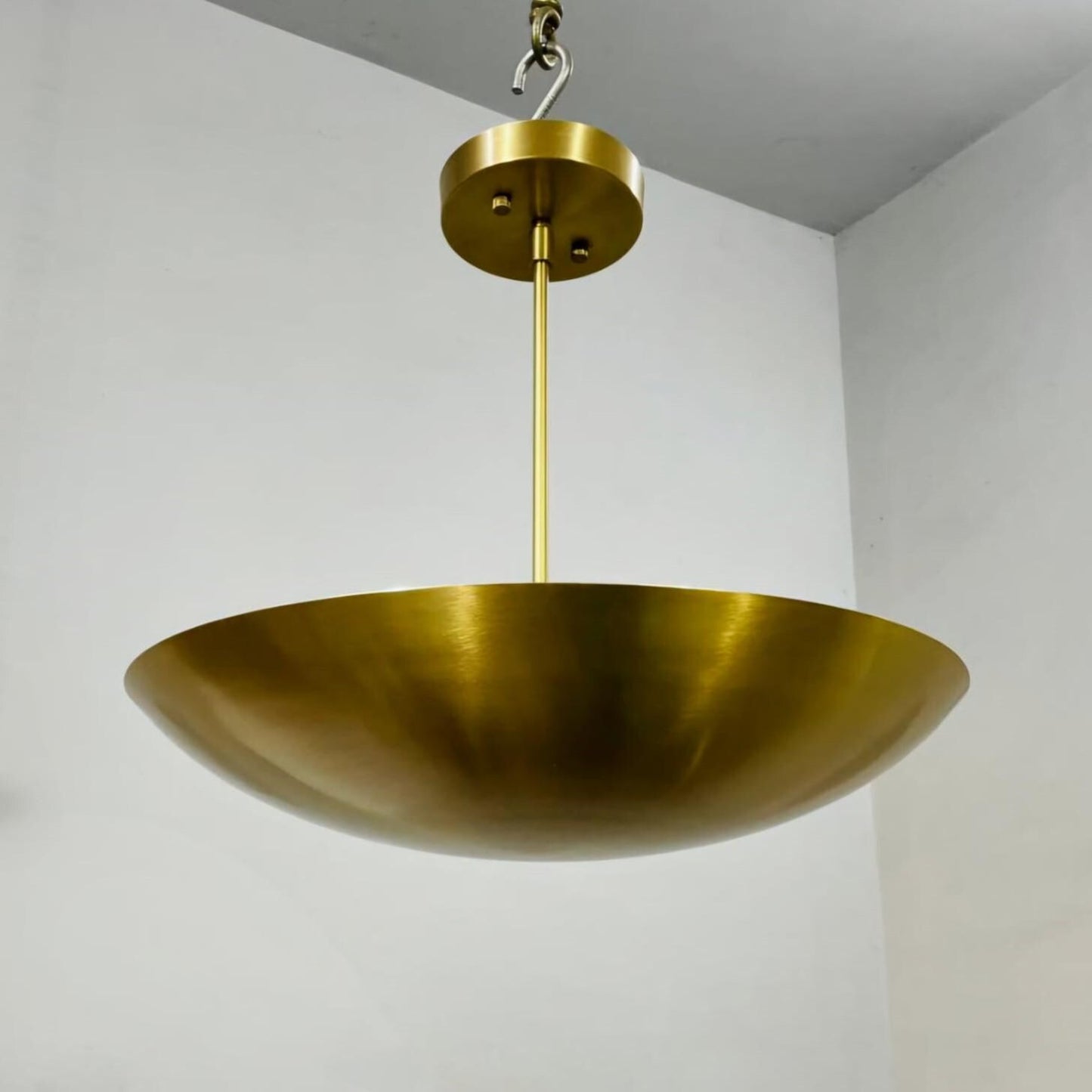 Dome Shape Mid Century Modern Brass Sputnik Rey Chandelier, Handcrafted Semi Flush Mount Ceiling Light Fixture Custom 6 Light Wall Lamp