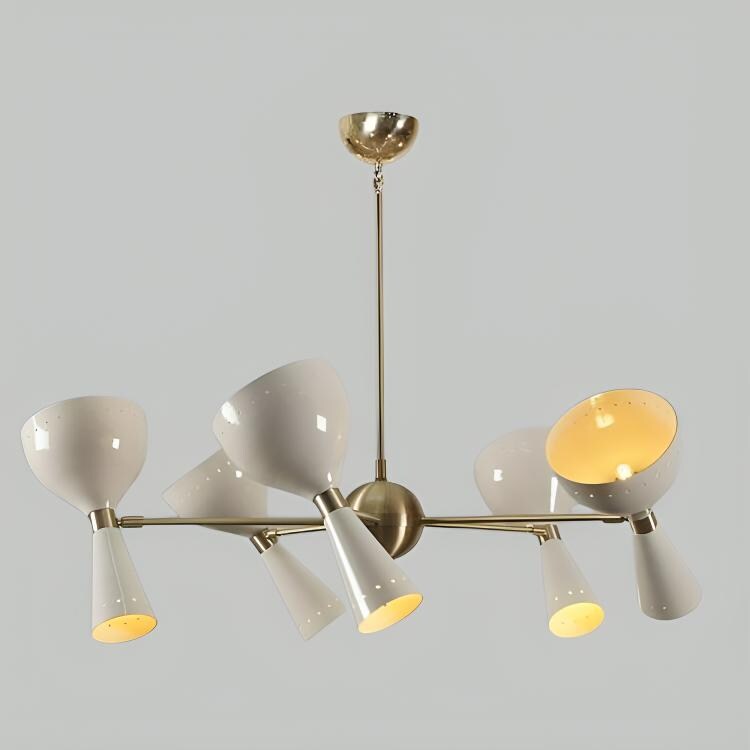Stilnovo Style DIABOLO Sputnik Chandelier, Mid Century Modern Italian Style 5 Arm 10 Light, Handcrafted Brass Ceiling Light Fixture Art Deco