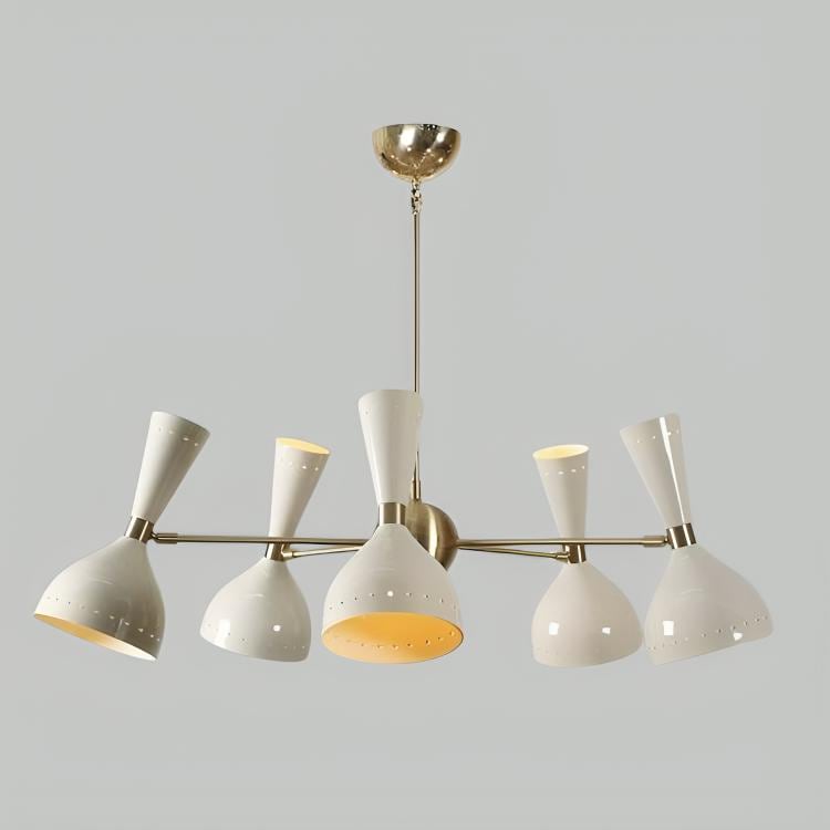 Stilnovo Style DIABOLO Sputnik Chandelier, Mid Century Modern Italian Style 5 Arm 10 Light, Handcrafted Brass Ceiling Light Fixture Art Deco
