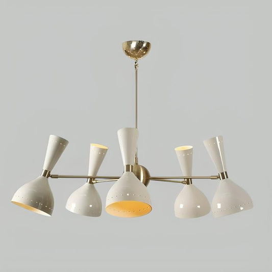 Stilnovo Style DIABOLO Sputnik Chandelier, Mid Century Modern Italian Style 5 Arm 10 Light, Handcrafted Brass Ceiling Light Fixture Art Deco