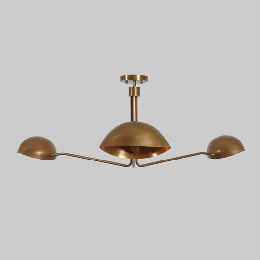 3-Arm Mid Century Brass Sputnik Chandelier, Multi Arm Brass Pendant Light Fixture, Vintage Inspired Luxury Decor Handcrafted Lighting